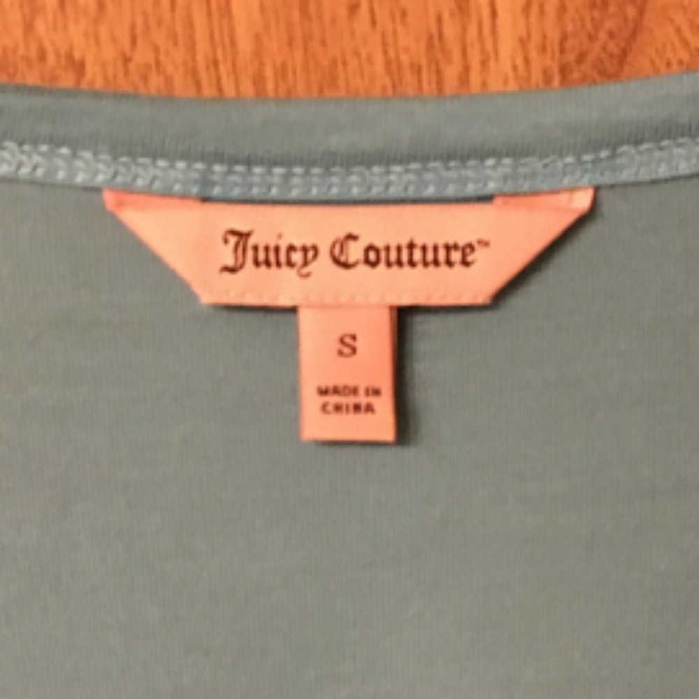 Juicy Couture V neck turquoise top - Picture 4 of 5